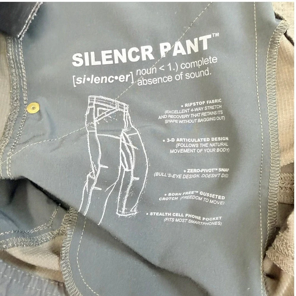 Kuhl Silencr Pants Mens 32x30 Brown Ripstop Lightweight Outdoor Hiking Utility - Picture 5 of 11